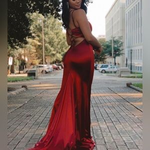 Red Satin Formal Gown